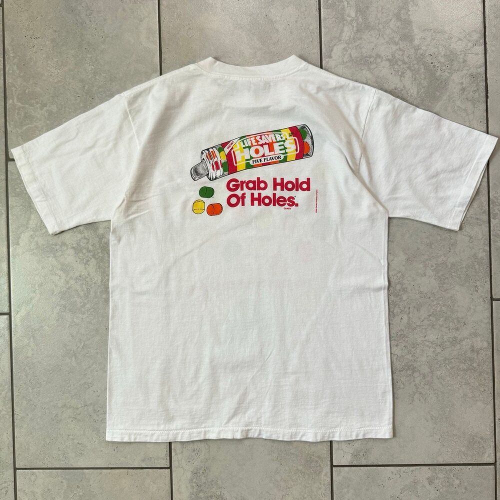 VINTAGE 1991 Lifesavers Candy Holes Promo Graphic T-shirt Mens Single Stitch - Picture 4 of 8